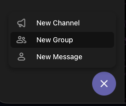 New Group option in Telegram